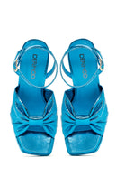 Women's Blue Platform Heeled Sandals | Derimod Women's Blue Platform Heeled Sandals | Derimod