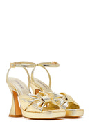 Women's Gold Platform Heeled Sandals | Derimod Women's Gold Platform Heeled Sandals | Derimod
