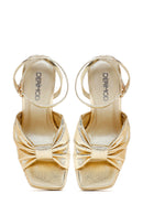 Women's Gold Platform Heeled Sandals | Derimod Women's Gold Platform Heeled Sandals | Derimod