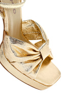 Women's Gold Platform Heeled Sandals | Derimod Women's Gold Platform Heeled Sandals | Derimod