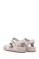 Women's Gray Leather Comfort Sandals | Derimod Women's Gray Leather Comfort Sandals | Derimod