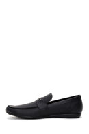 Men's Black Leather Printed Classic Loafer | Derimod Men's Black Leather Printed Classic Loafer | Derimod