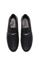 Men's Black Leather Printed Classic Loafer | Derimod Men's Black Leather Printed Classic Loafer | Derimod