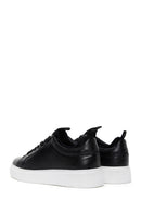 Men's Black Leather Thick Sole Sneaker with Socks | Derimod Men's Black Leather Thick Sole Sneaker with Socks | Derimod