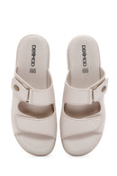 Women's Beige Comfort Slippers | Derimod Women's Beige Comfort Slippers | Derimod