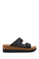 Women's Black Thick Soled Comfort Slippers | Derimod Women's Black Thick Soled Comfort Slippers | Derimod