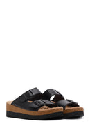 Women's Black Thick Soled Comfort Slippers | Derimod Women's Black Thick Soled Comfort Slippers | Derimod