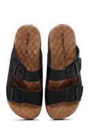 Women's Black Thick Soled Comfort Slippers | Derimod Women's Black Thick Soled Comfort Slippers | Derimod