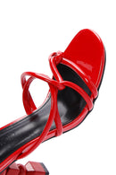 Women's Red Patent Leather Heeled Slippers | Derimod Women's Red Patent Leather Heeled Slippers | Derimod