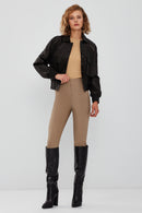 Chloe Women's Black Oversize Leather Jacket | Derimod Chloe Women's Black Oversize Leather Jacket | Derimod