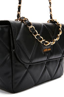 Women's Black Long Chain Strap Quilted Shoulder Bag | Derimod Women's Black Long Chain Strap Quilted Shoulder Bag | Derimod