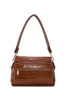 Women's Tan Crocodile Cross Bag | Derimod Women's Tan Crocodile Cross Bag | Derimod