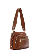 Women's Tan Crocodile Cross Bag | Derimod Women's Tan Crocodile Cross Bag | Derimod