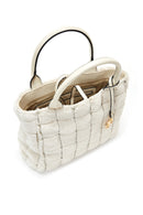 Women's Beige Long Strap Plush Handbag | Derimod Women's Beige Long Strap Plush Handbag | Derimod