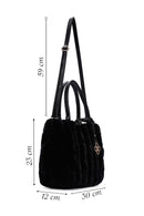 Women's Black Long Strap Plush Handbag | Derimod Women's Black Long Strap Plush Handbag | Derimod