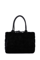 Women's Black Long Strap Plush Handbag | Derimod Women's Black Long Strap Plush Handbag | Derimod