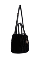 Women's Black Long Strap Plush Handbag | Derimod Women's Black Long Strap Plush Handbag | Derimod