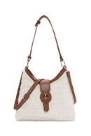 Women's Brown Long Strap Plush Handbag | Derimod Women's Brown Long Strap Plush Handbag | Derimod
