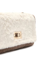 Women's Mink Long Strap Plush Crossbody Bag | Derimod Women's Mink Long Strap Plush Crossbody Bag | Derimod
