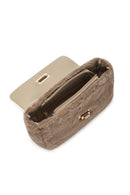 Women's Mink Long Strap Plush Crossbody Bag | Derimod Women's Mink Long Strap Plush Crossbody Bag | Derimod
