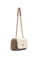 Women's Mink Long Strap Plush Crossbody Bag | Derimod Women's Mink Long Strap Plush Crossbody Bag | Derimod