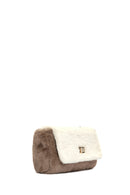 Women's Mink Long Strap Plush Crossbody Bag | Derimod Women's Mink Long Strap Plush Crossbody Bag | Derimod