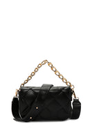 Women's Black Long Strap Quilted Crossbody Bag | Derimod Women's Black Long Strap Quilted Crossbody Bag | Derimod