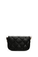 Women's Black Long Strap Quilted Crossbody Bag | Derimod Women's Black Long Strap Quilted Crossbody Bag | Derimod