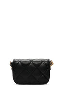 Women's Black Long Strap Quilted Crossbody Bag | Derimod Women's Black Long Strap Quilted Crossbody Bag | Derimod
