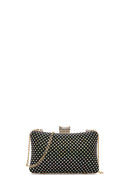 Women's Black Long Chain Strap Stone Handbag | Derimod Women's Black Long Chain Strap Stone Handbag | Derimod