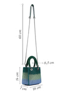 Women's Green Long Chain Strap Stone Handbag | Derimod Women's Green Long Chain Strap Stone Handbag | Derimod