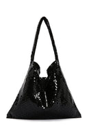 Women's Black Metal Patterned Shoulder Bag | Derimod Women's Black Metal Patterned Shoulder Bag | Derimod