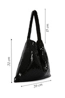 Women's Black Metal Patterned Shoulder Bag | Derimod Women's Black Metal Patterned Shoulder Bag | Derimod