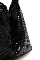 Women's Black Metal Patterned Shoulder Bag | Derimod Women's Black Metal Patterned Shoulder Bag | Derimod