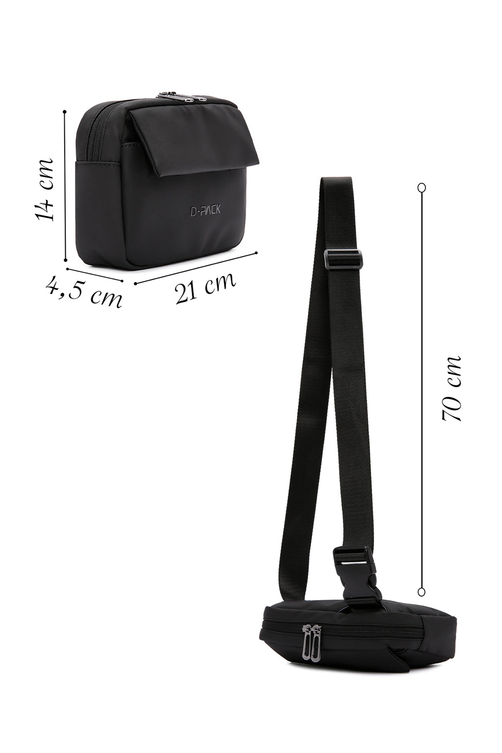 D-Pack Erkek Siyah Bel Çantası