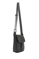 Men's Gray Woven Messenger Bag | Derimod Men's Gray Woven Messenger Bag | Derimod