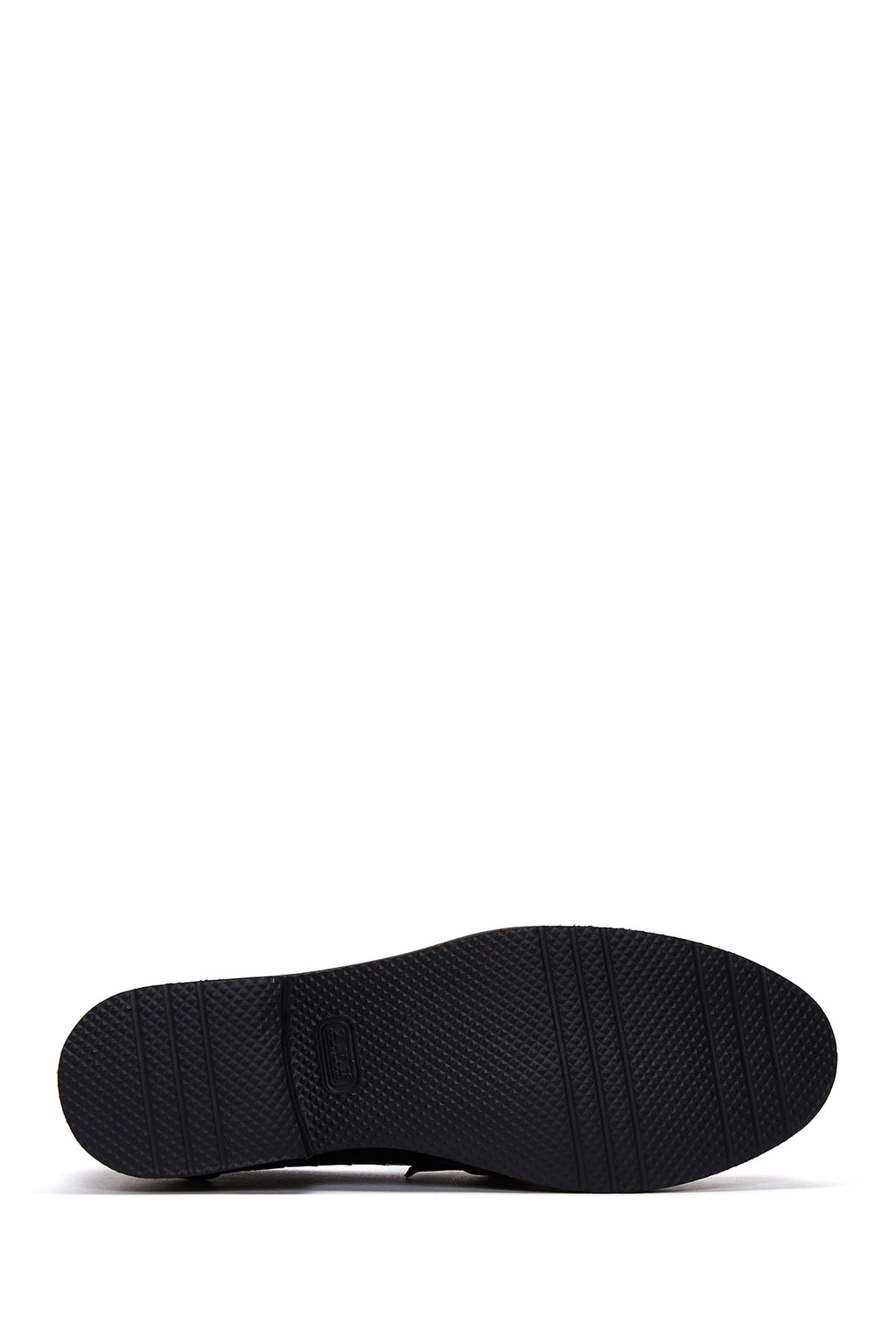 Kadın Siyah Tokalı Kroko Desenli Deri Maskülen Loafer