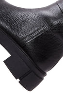 Women's Black Zippered Leather Boots | Derimod Women's Black Zippered Leather Boots | Derimod