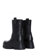 Women's Black Thick Soled Leather Boots | Derimod Women's Black Thick Soled Leather Boots | Derimod