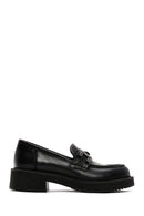 Kadın Siyah Deri Tokalı Maskülen Casual Loafer | Derimod Kadın Siyah Deri Tokalı Maskülen Casual Loafer | Derimod