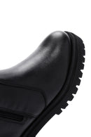 Women's Black Leather Zippered Casual Boots | Derimod Women's Black Leather Zippered Casual Boots | Derimod