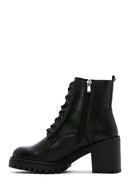Women's Black Leather Platform Heeled Boots | Derimod Women's Black Leather Platform Heeled Boots | Derimod