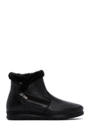 Women's Black Leather Zippered Boots | Derimod Women's Black Leather Zippered Boots | Derimod