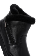 Women's Black Leather Zippered Boots | Derimod Women's Black Leather Zippered Boots | Derimod