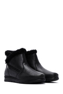 Women's Black Leather Zippered Boots | Derimod Women's Black Leather Zippered Boots | Derimod