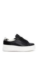 Women's Black Leather Thick Soled Sneaker | Derimod Women's Black Leather Thick Soled Sneaker | Derimod