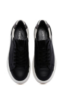 Women's Black Leather Thick Soled Sneaker | Derimod Women's Black Leather Thick Soled Sneaker | Derimod
