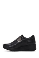 Kadın Siyah Deri Kalın Tabanlı Sneaker | Derimod Kadın Siyah Deri Kalın Tabanlı Sneaker | Derimod