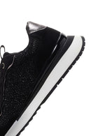 Kadın Siyah Kalın Tabanlı Taşlı Sneaker | Derimod Kadın Siyah Kalın Tabanlı Taşlı Sneaker | Derimod
