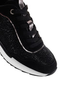 Kadın Siyah Kalın Tabanlı Taşlı Sneaker | Derimod Kadın Siyah Kalın Tabanlı Taşlı Sneaker | Derimod